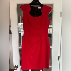 NWT Calvin Klein Red Sheath Dress